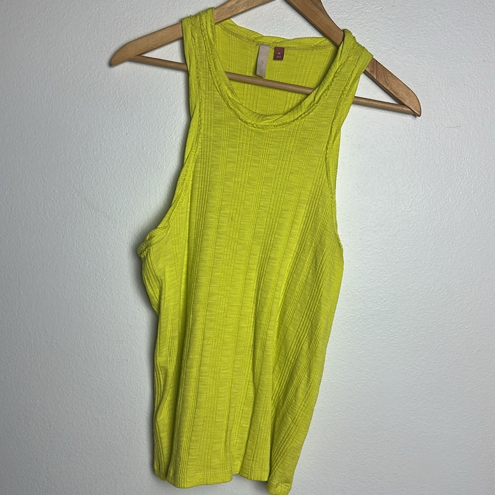 Pilcro Neon Yellow Ribbed Tank Top - Picture 3 of 8